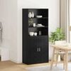 vidaXL Highboard Black Oak 80 x 42.5 x 185 cm Engineered Wood