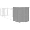 vidaXL Dog House with Run Light Grey 165x659x181 cm Galvanised Steel