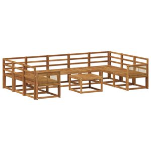 vidaXL Outdoor Sofa Set 10 pcs Natural Solid Acacia Wood