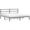 vidaXL Metal Bed Frame without Mattress with Headboard Black 200x200cm