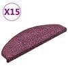 vidaXL Stair Mats 15 pcs 65x21x4 cm Dark Purple Half Round Large