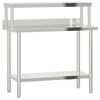 vidaXL Kitchen Work Table with Overshelf 110x55x120 cm Stainless Steel
