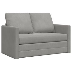 vidaXL Folding Sofa Bed Light Grey 122 x 70 x 60 cm Velvet