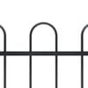 vidaXL Garden Fence with Hoop Top Steel 1070x100 cm Black