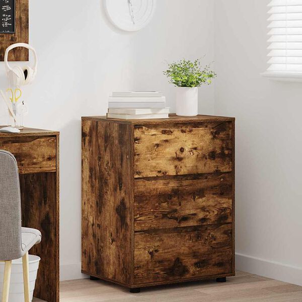 vidaXL Storage Cabinet Smoked Oak 60 x 48 x 81 cm Engineered Wood