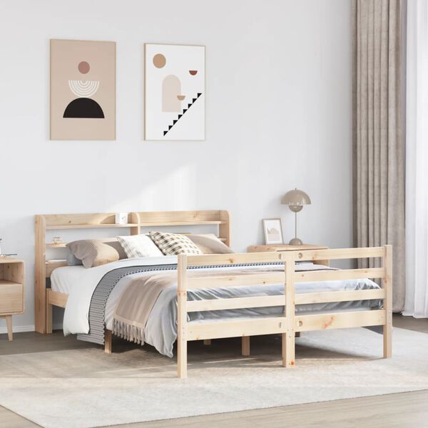vidaXL Bed Frame with Headboard without Mattress 150x200 cm King Size