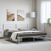 vidaXL Metal Bed Frame without Mattress with Headboard White 193x203cm