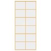 vidaXL Sliding Door Gold 90x205 cm Clear ESG Glass and Aluminium