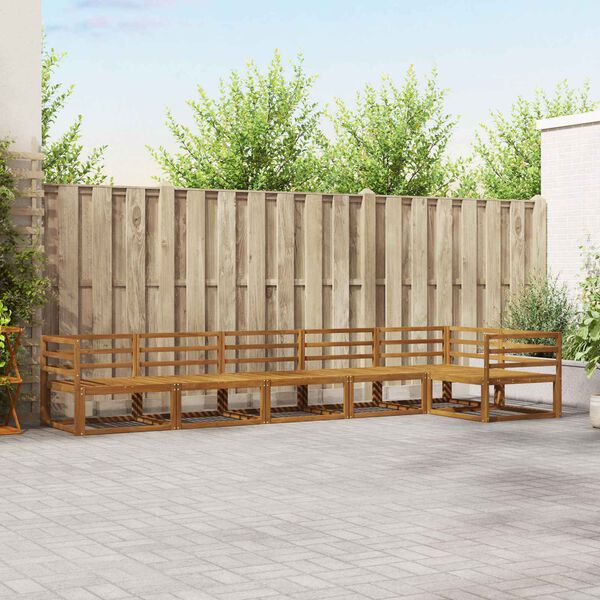 vidaXL Outdoor Sofa Set 6 pcs Natural Solid Acacia Wood