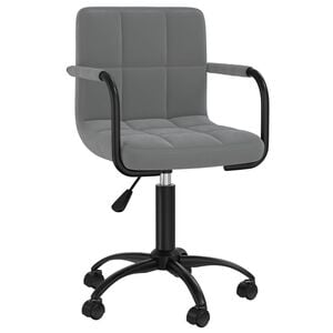 vidaXL Swivel Office Chair Dark Grey Velvet