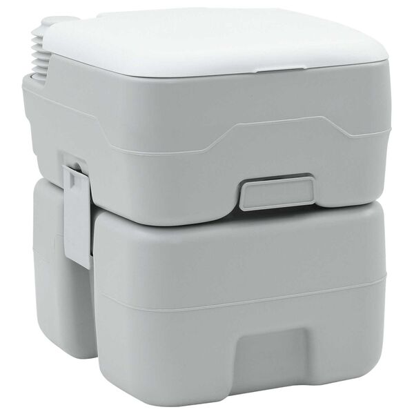 vidaXL Camping Toilet Grey and White 41.5 x 36.5 x 42 cm Polyethylene