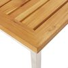 vidaXL Bar Table 60x60x105 cm Solid Teak Wood and Stainless Steel