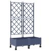 vidaXL Garden Planter with Trellis&Wheels 2 pcs Grey PP