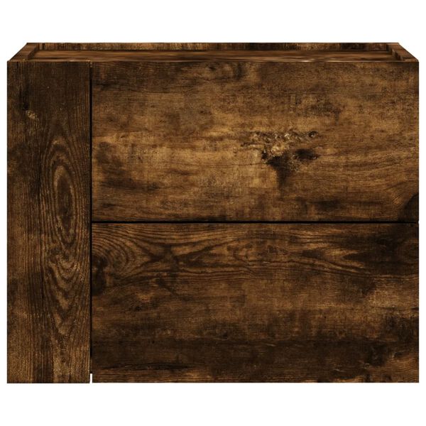 vidaXL Wall-mounted Bedside Cabinet Smoked Oak 45x30x35 cm