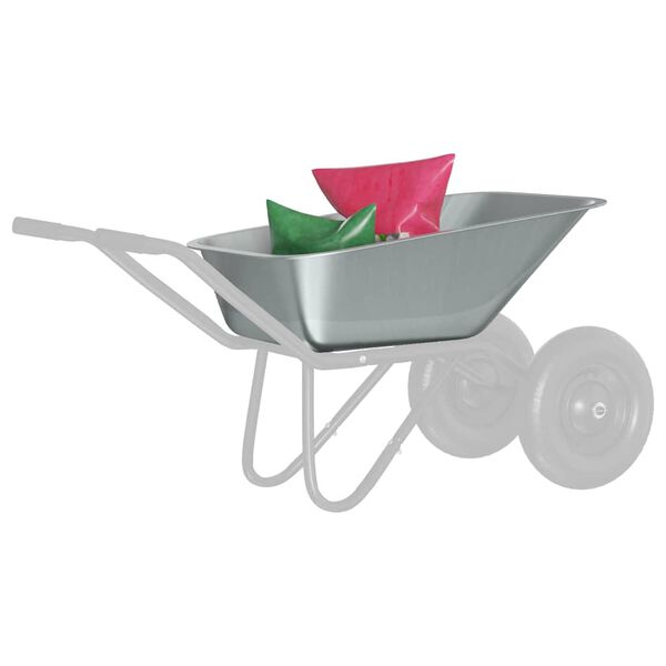 vidaXL Wheelbarrow Tray Replacement Silver 88 x 60 x 32 cm