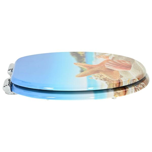 vidaXL Toilet Seat 2 pcs Sea Muschel 44 x 38 cm MDF board