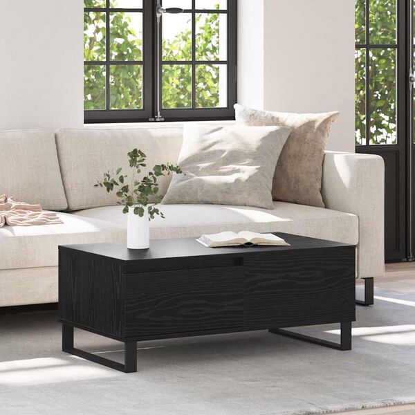 vidaXL Coffee Table Black Oak 90 x 50 x 36.5 cm Engineered Wood
