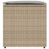 vidaXL Cushion Box with Storage Beige 50 x 50 x 50 cm Poly Rattan