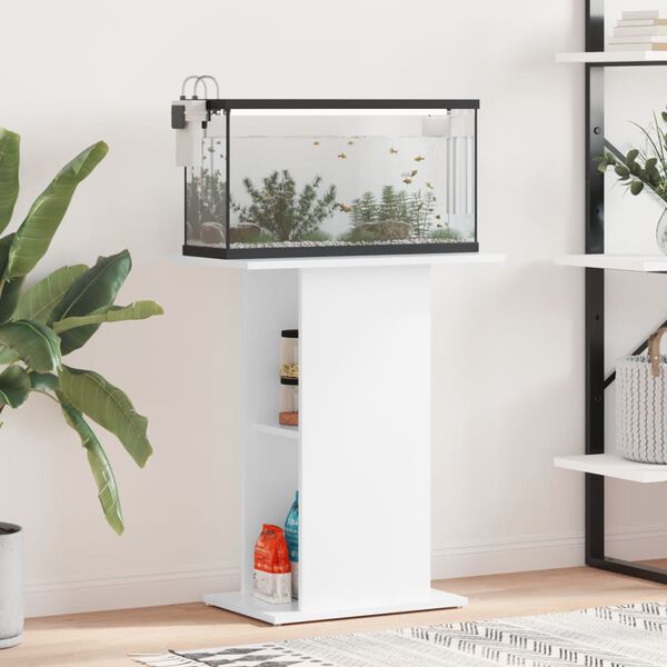 vidaXL Aquarium Stand High Gloss White 60.5x36x72.5 cm Engineered Wood
