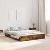 vidaXL Storage Bed Frame Smoked Oak 150 x 200 cm Engineered Wood