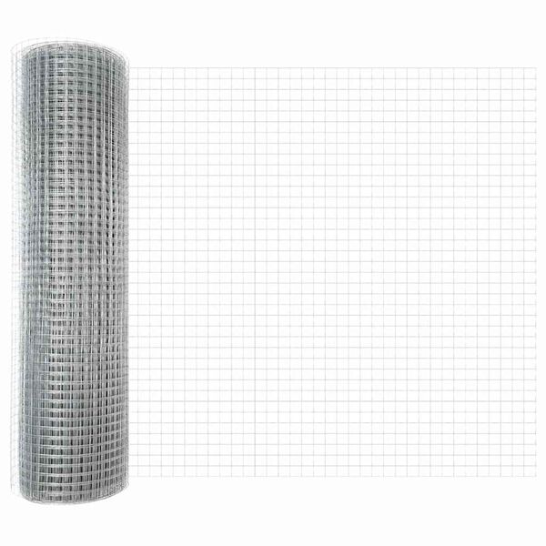 vidaXL Fence with Post Silver 0.4 x 50 m Steel