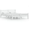 vidaXL Bed Frame without Mattress White Solid Pinewood 140x200 cm
