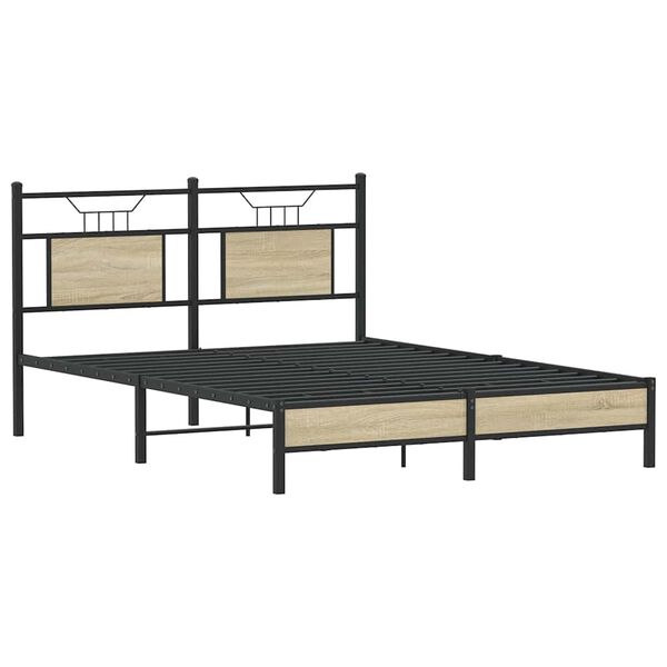 vidaXL Bed Frame without Mattress Sonoma Oak 137x190 cm Engineered Wood