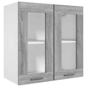 vidaXL Hanging Glass Cabinet Lyon Grey Sonoma 60x31x60 cm Engineered Wood