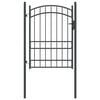 vidaXL Fence Gate with Lock Grey 170 x 100 cm Powder-coated steel