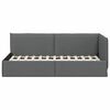 vidaXL Corner Bed Frame with Headboard Dark grey 90 x 190 cm Fabric