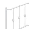vidaXL Metal Replace Headboard White 90 cm