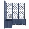 vidaXL Garden Planter with Trellis Blue Grey 120x120x136 cm PP