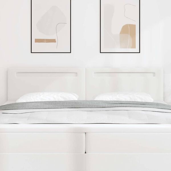 vidaXL LED Headboard White 200 cm Faux Leather