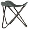 vidaXL Butterfly Stool Grey Real Leather