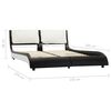 vidaXL Bed Frame without Mattress Black&White Faux Leather 135x190 cm Double