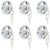vidaXL Discus Locks with Keys 6 pcs Silver 7 x 2.4 x 7 cm