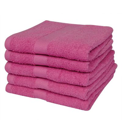 vidaXL Home Bath Towel Set 5 pcs Cotton 500 gsm 100x150 cm Pink