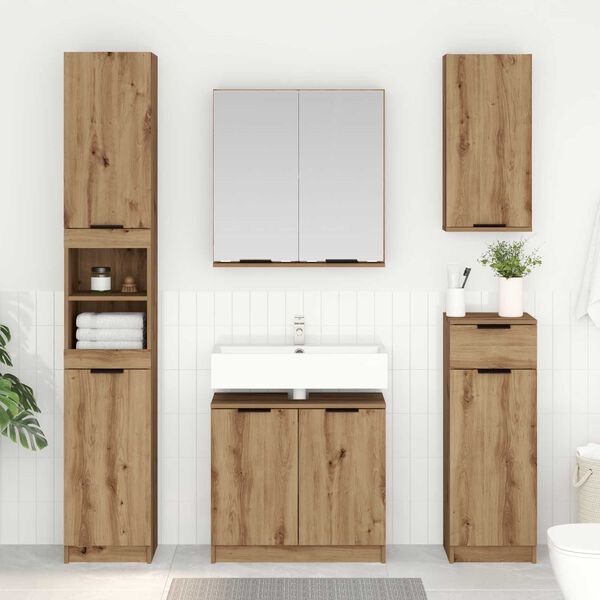 vidaXL Bathroom Furniture Set 3 pcs Artisan Oak Engineered Wood