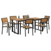 vidaXL Garden Dining Set 7 pcs Black Solid Acacia Wood