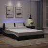 vidaXL Bed Frame with LED without Mattress "Zadar" Black and White 160x200 cm
