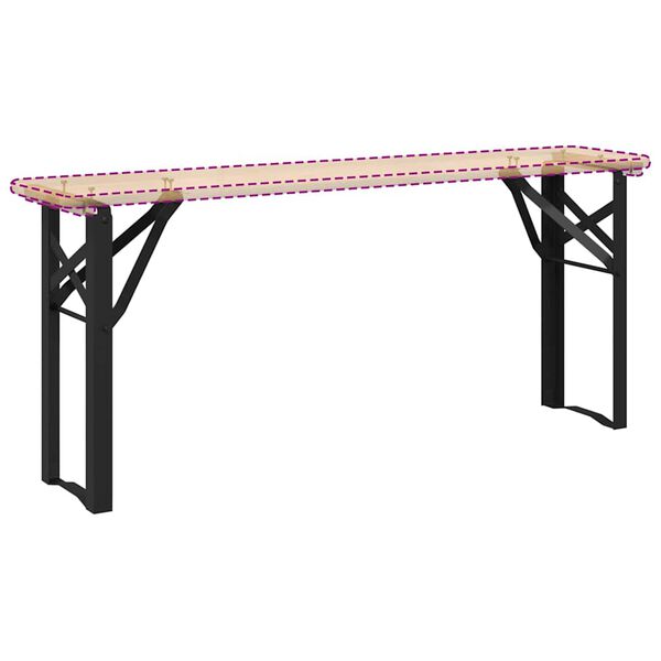 vidaXL Beer Bench Legs Black Powder-Coated Steel