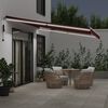 vidaXL Automatic Retractable Awning with LED Burgundy 500x350 cm