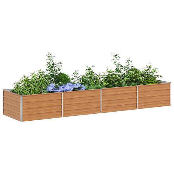vidaXL Garden Raised Bed 320x80x45 cm Galvanized Steel Silver