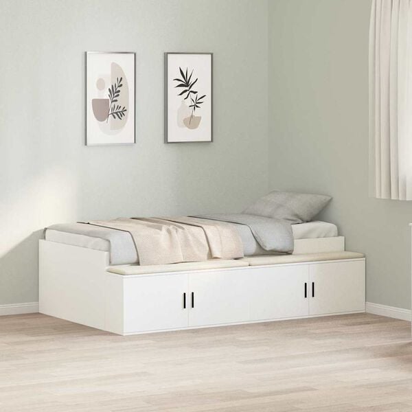 vidaXL Bed Frame with Drawer White 80 x 200 cm Engineered Wood