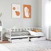 vidaXL Daybed with Drawers without Mattress White 90x190 cm Single Solid Wood