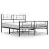 vidaXL Metal Bed Frame without Mattress with Footboard Black 135x190cm
