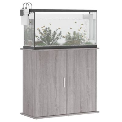 vidaXL Aquarium Stand Grey Sonoma 81x36x73 cm Engineered Wood