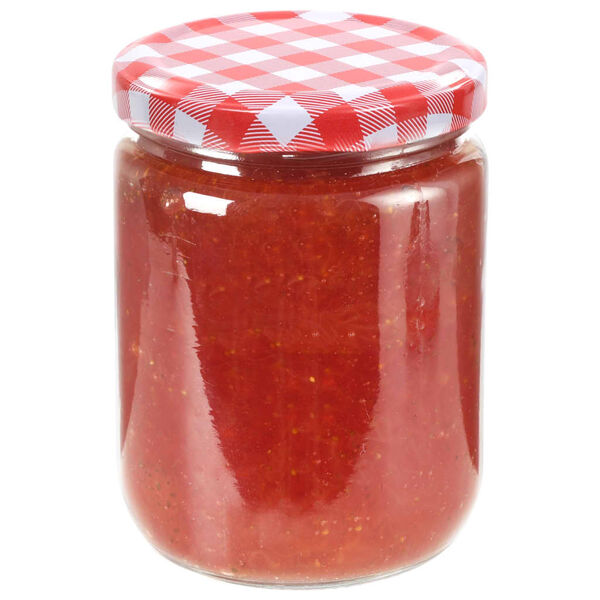 vidaXL Glass Jam Jars with White and Red Lid 96 pcs 230 ml