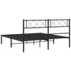 vidaXL Metal Bed Frame without Mattress with Headboard Black 160x200cm