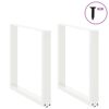 vidaXL Dining Table Legs U-Shaped 2 pcs White 80x(72-73) cm Steel